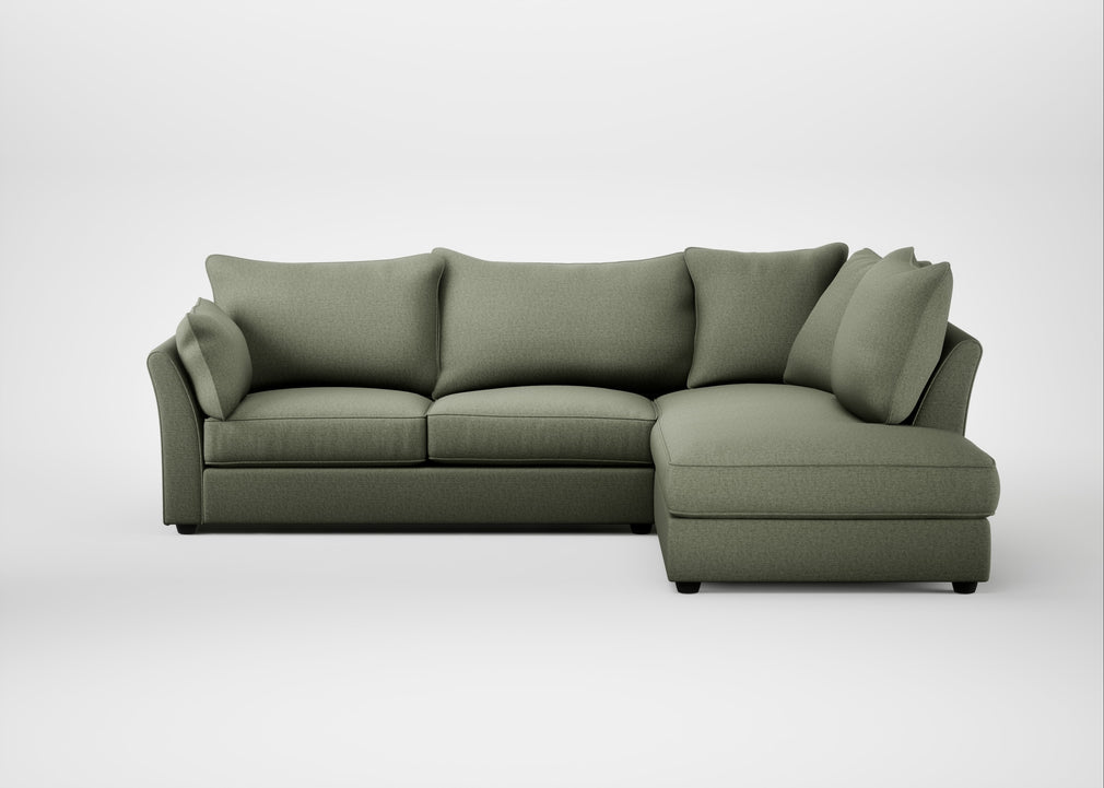 Tailor Right Hand Facing Corner Sofa Capelo Linen-Cotton Sage / Black