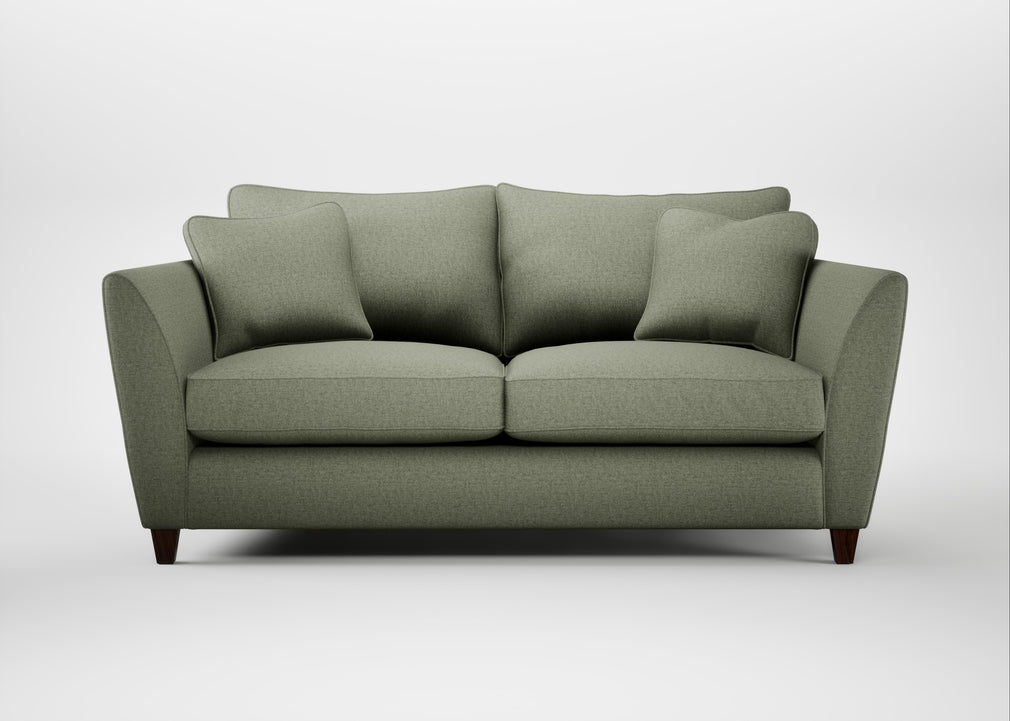 Torino 3 Seater Sofa Capelo Linen-Cotton Sage / Walnut Stained