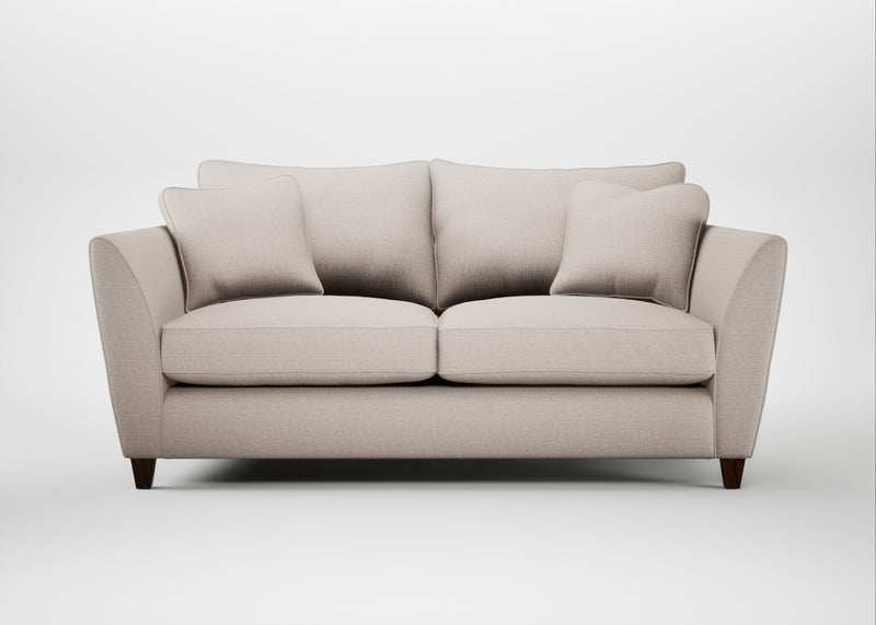 Torino 3 Seater Sofa Capelo Linen-Cotton Sesame / Walnut Stained