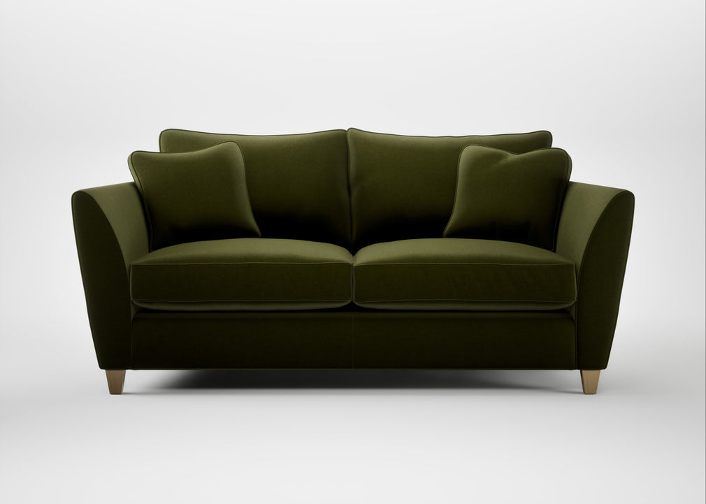 Torino 3 Seater Sofa Cotton Velvet Evergreen / Natural