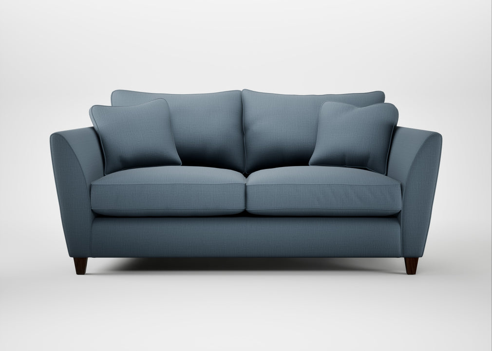 Torino 3 Seater Sofa Smart Cotton Linen Celestial / Walnut Stained