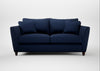 Torino 3 Seater Sofa Smart Cotton Linen Indigo / Walnut Stained