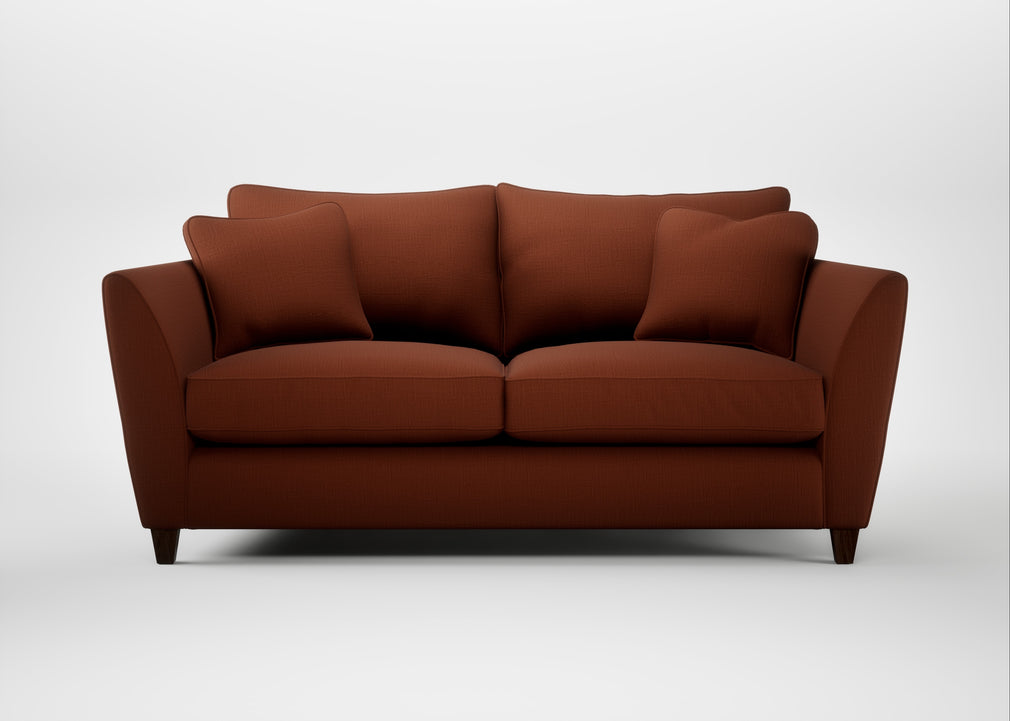 Torino 3 Seater Sofa Smart Cotton Linen Rust / Walnut Stained