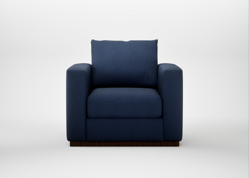 Trento Armchair Capelo Linen-Cotton Inkspot