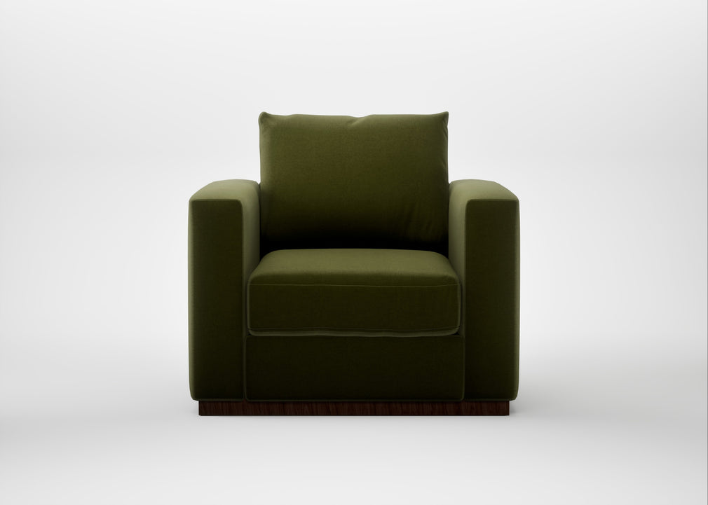 Trento Armchair Cotton Velvet Evergreen