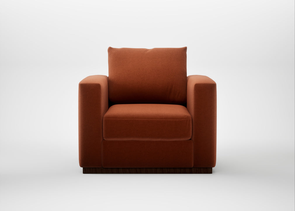 Trento Armchair Cotton Velvet Russet