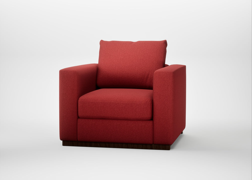 Trento Armchair Melton Wool Red Oxide