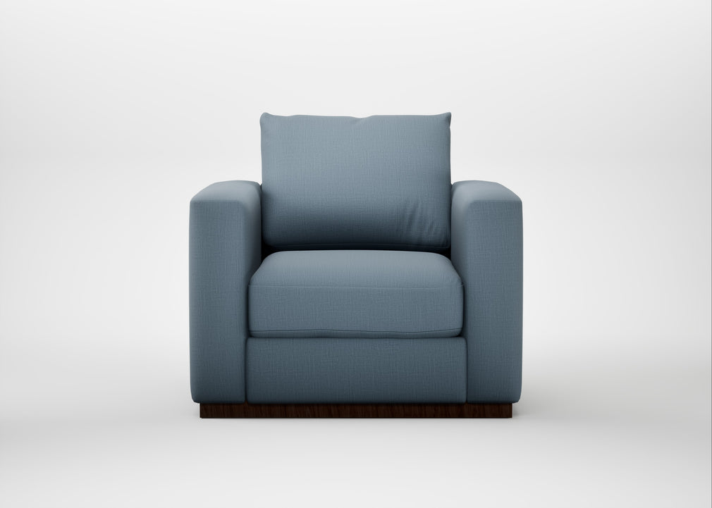 Trento Armchair Smart Cotton Linen Celestial