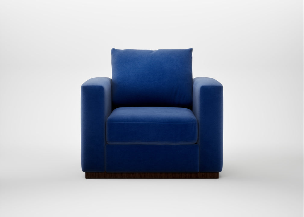 Trento Armchair Smart Luxe Velvet Azure
