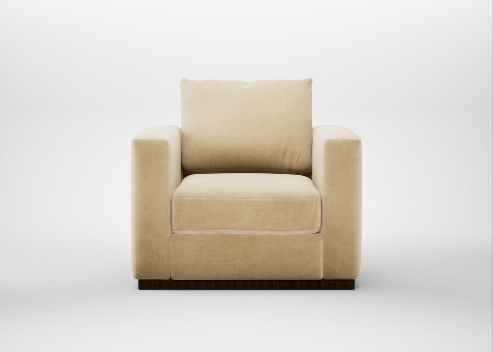 Trento Armchair Smart Luxe Velvet Biscuit