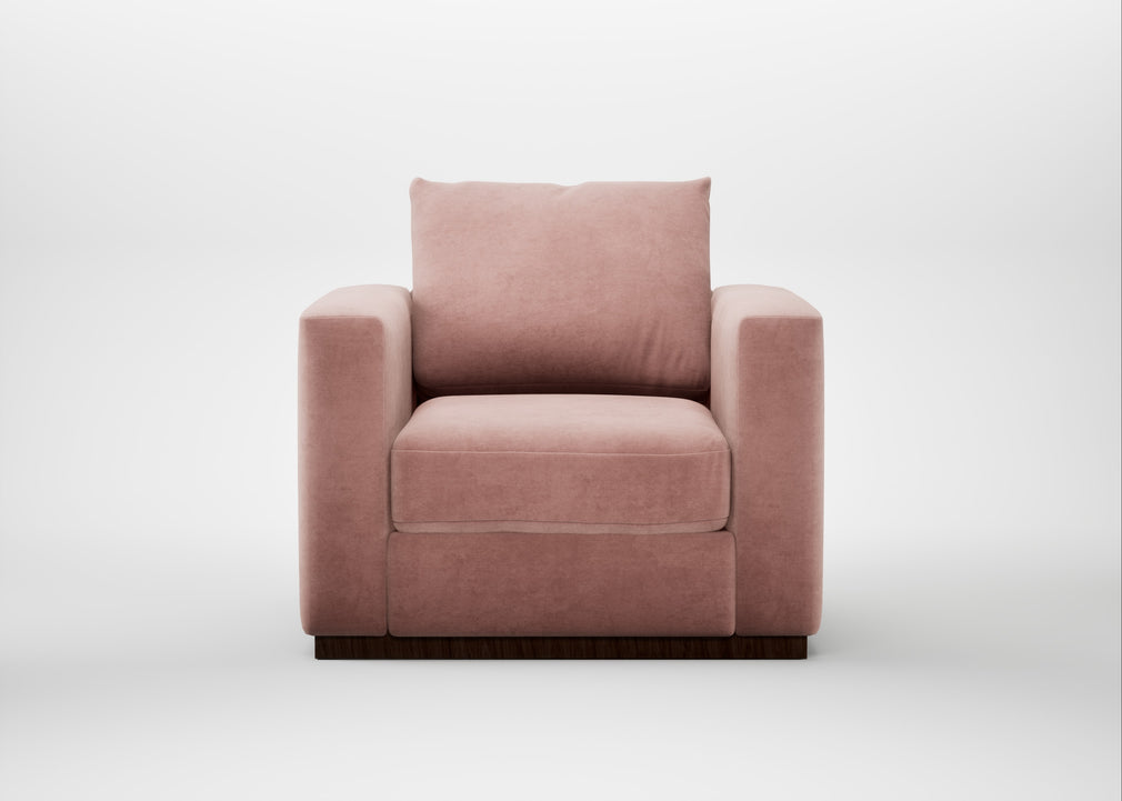 Trento Armchair Smart Luxe Velvet Dusky Pink