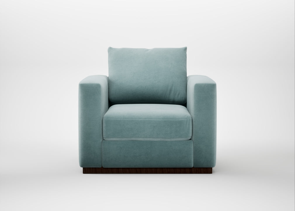 Trento Armchair Smart Luxe Velvet Mineral Blue