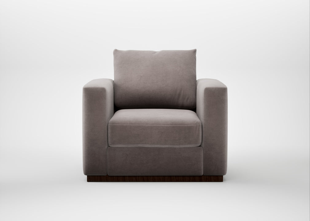 Trento Armchair Smart Luxe Velvet Mushroom