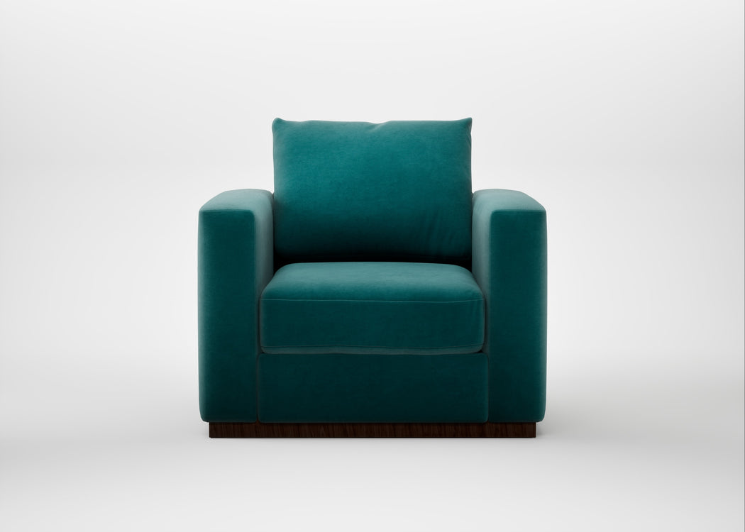 Trento Armchair Smart Luxe Velvet Ocean Green