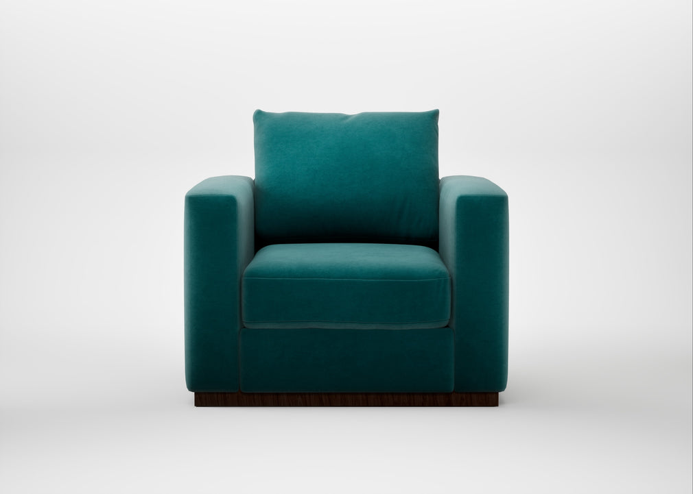 Trento Armchair Smart Luxe Velvet Ocean Green