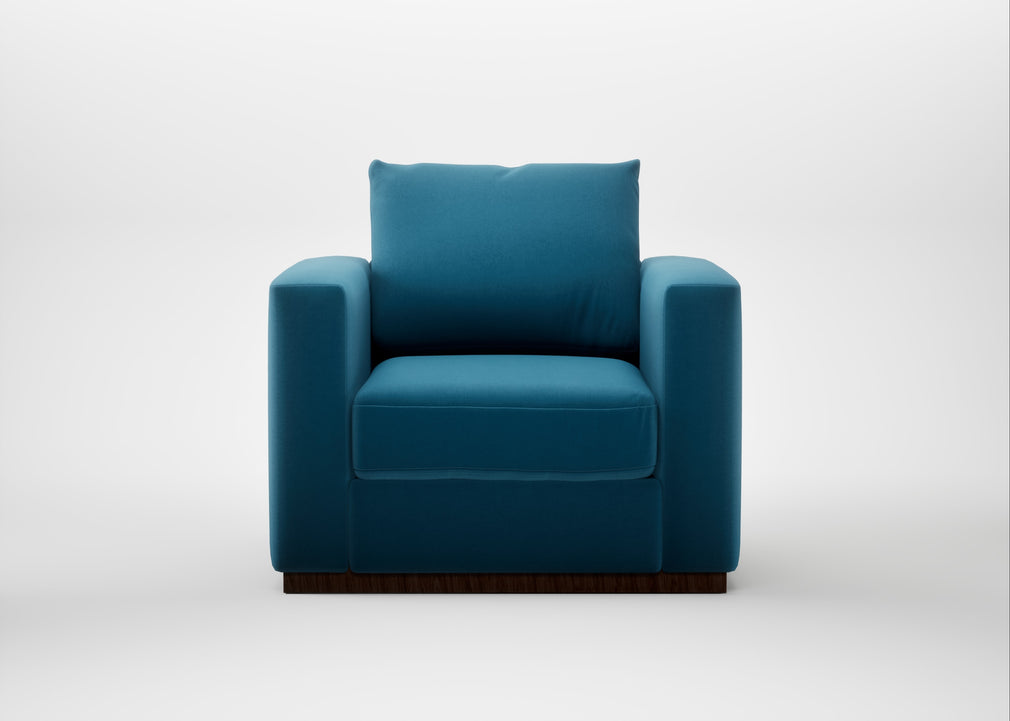 Trento Armchair Smart Velvet Ocean Blue