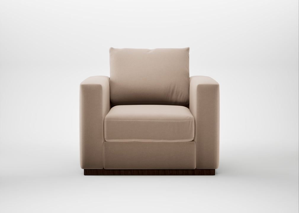 Trento Armchair Smart Velvet Pebble