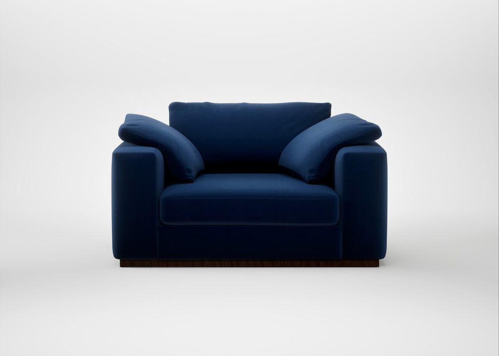 Trento Loveseat Cotton Velvet Midnight