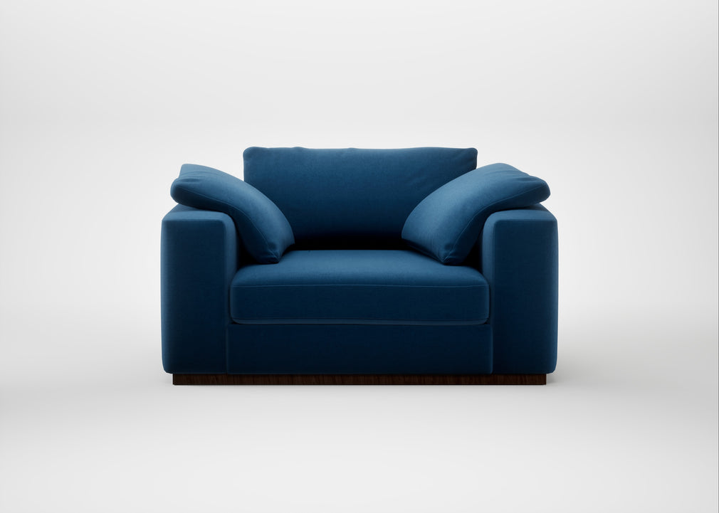 Trento Loveseat Cotton Velvet Petrol