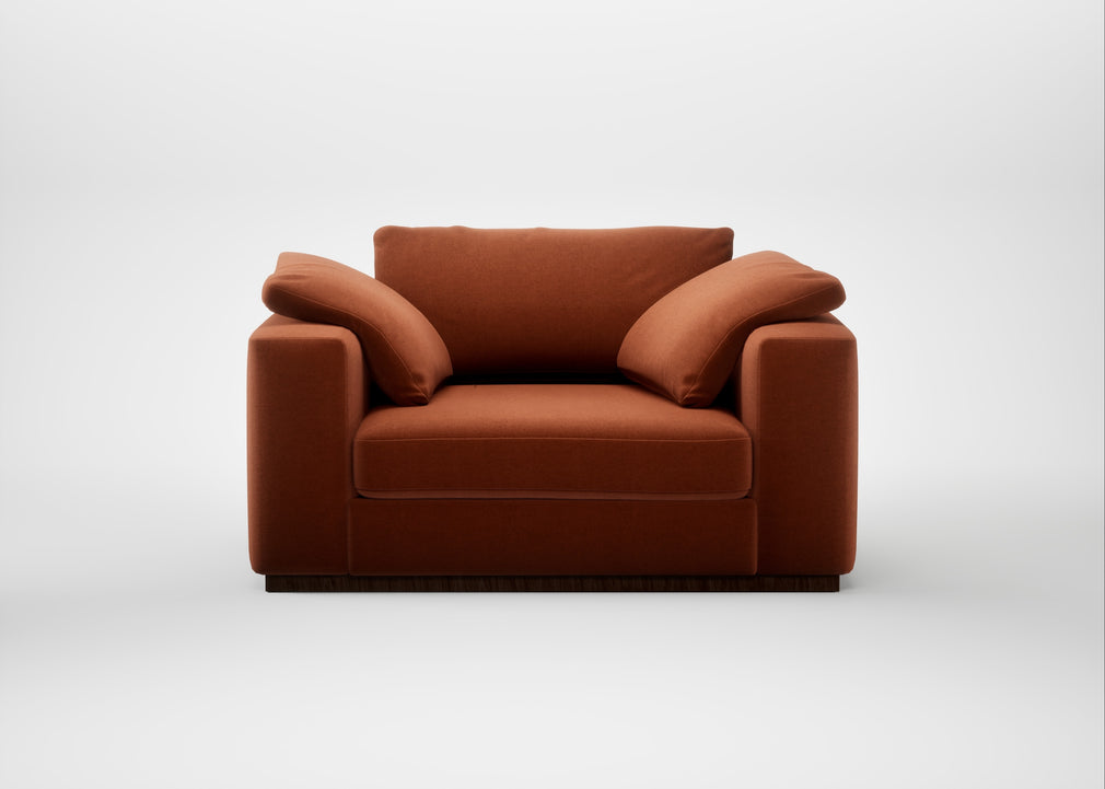 Trento Loveseat Cotton Velvet Russet