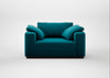 Trento Loveseat Cotton Velvet Teal