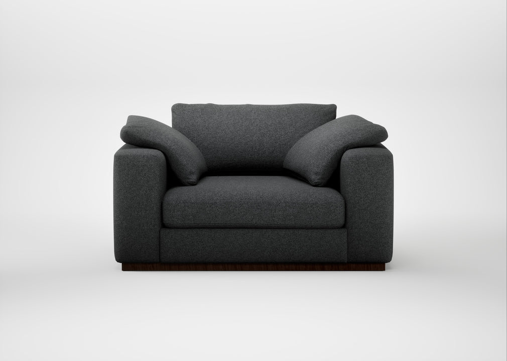 Trento Loveseat Melton Wool Granite