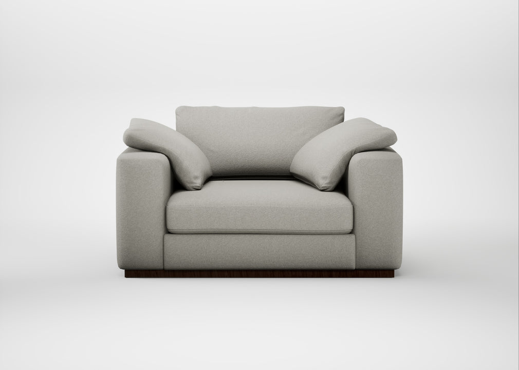 Trento Loveseat Melton Wool Limestone