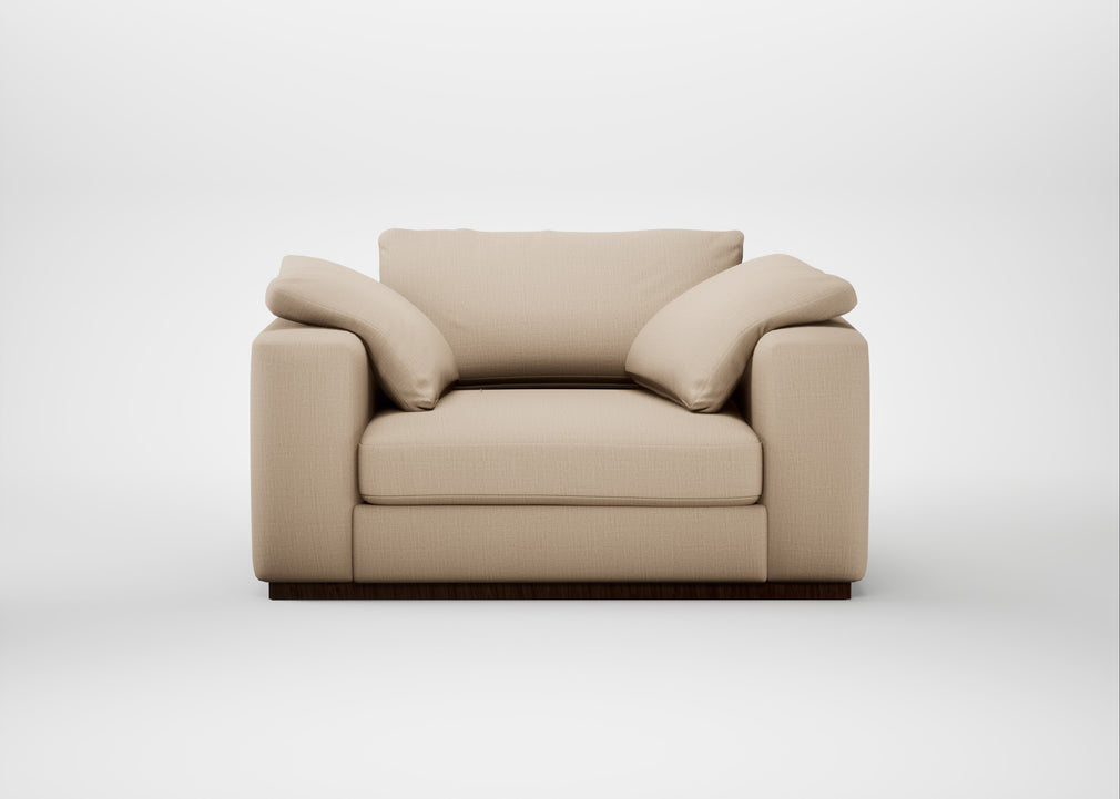 Trento Loveseat Smart Cotton Linen Rice