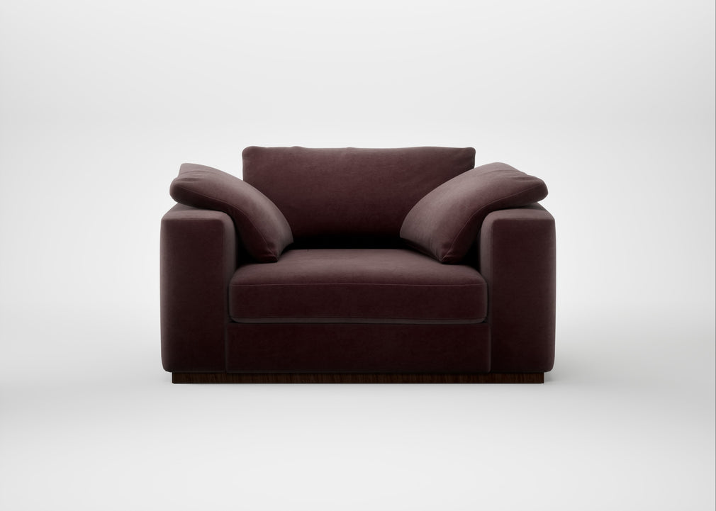 Trento Loveseat Smart Luxe Velvet Acorn
