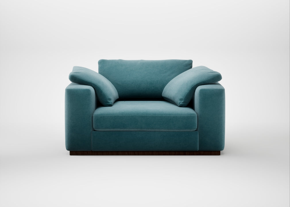 Trento Loveseat Smart Luxe Velvet Airforce Blue