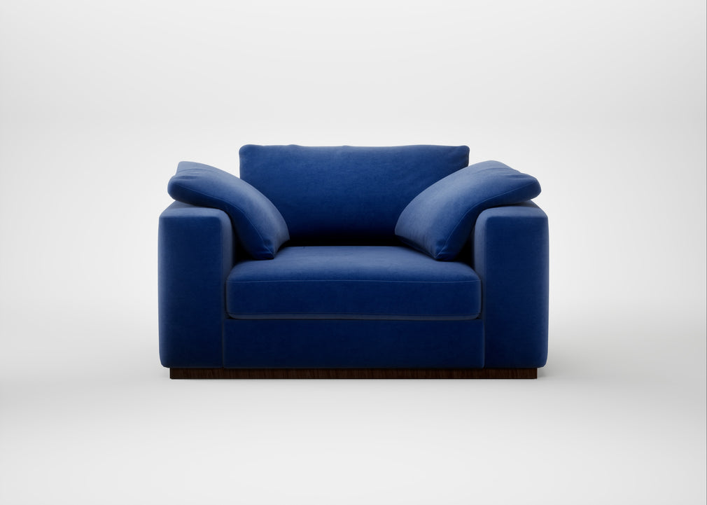 Trento Loveseat Smart Luxe Velvet Azure