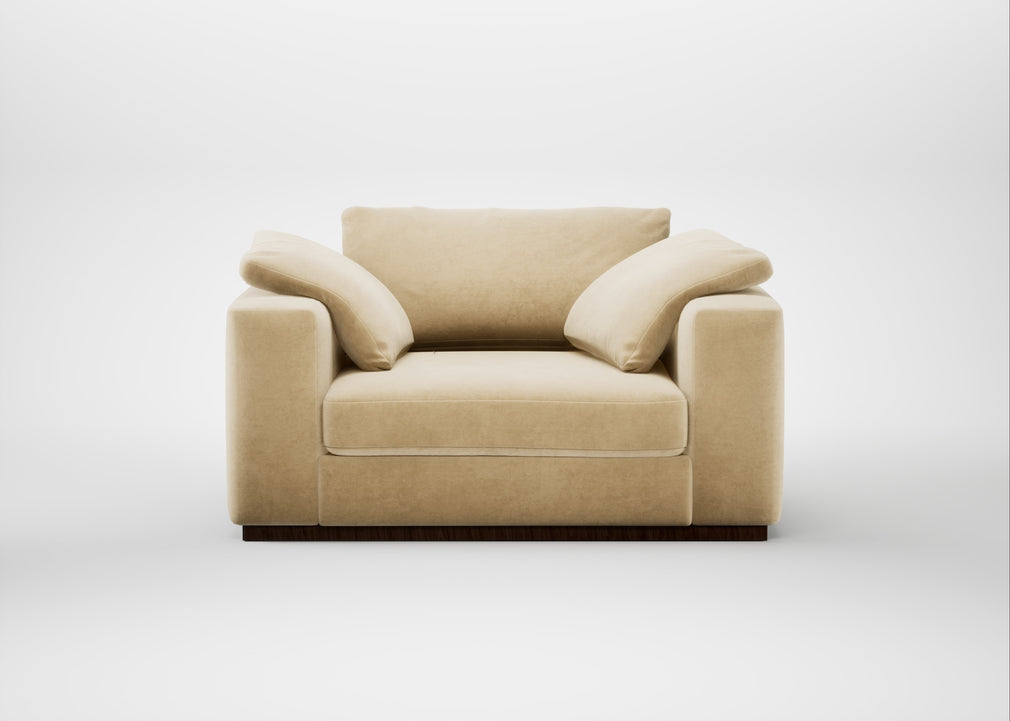 Trento Loveseat Smart Luxe Velvet Biscuit