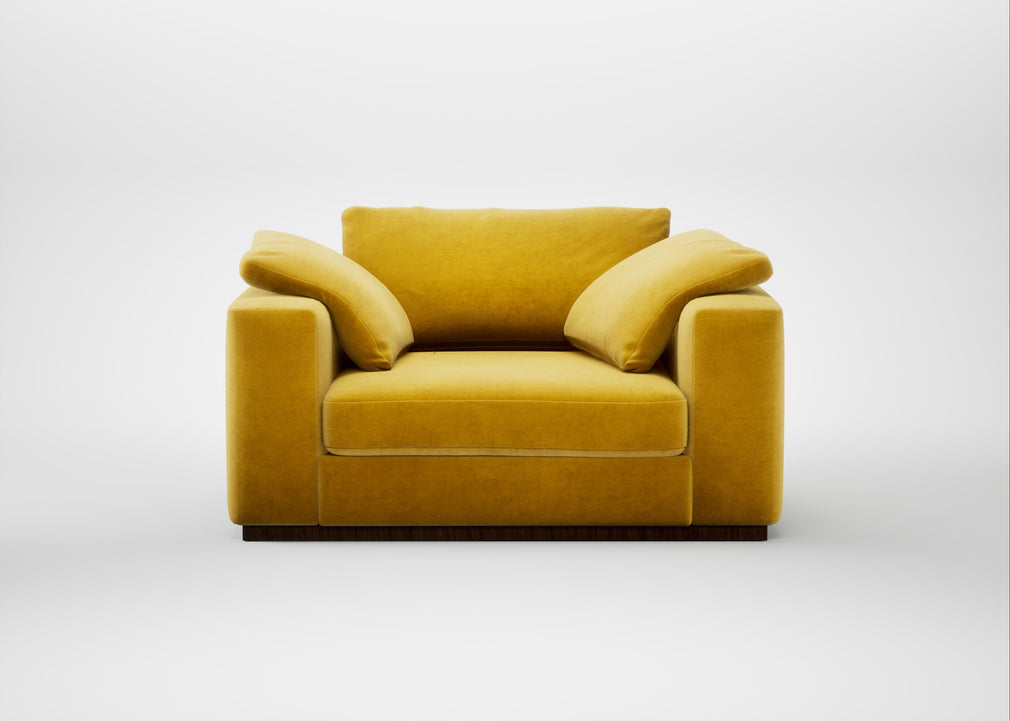 Trento Loveseat Smart Luxe Velvet Canary