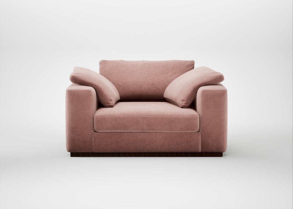 Trento Loveseat Smart Luxe Velvet Dusky Pink