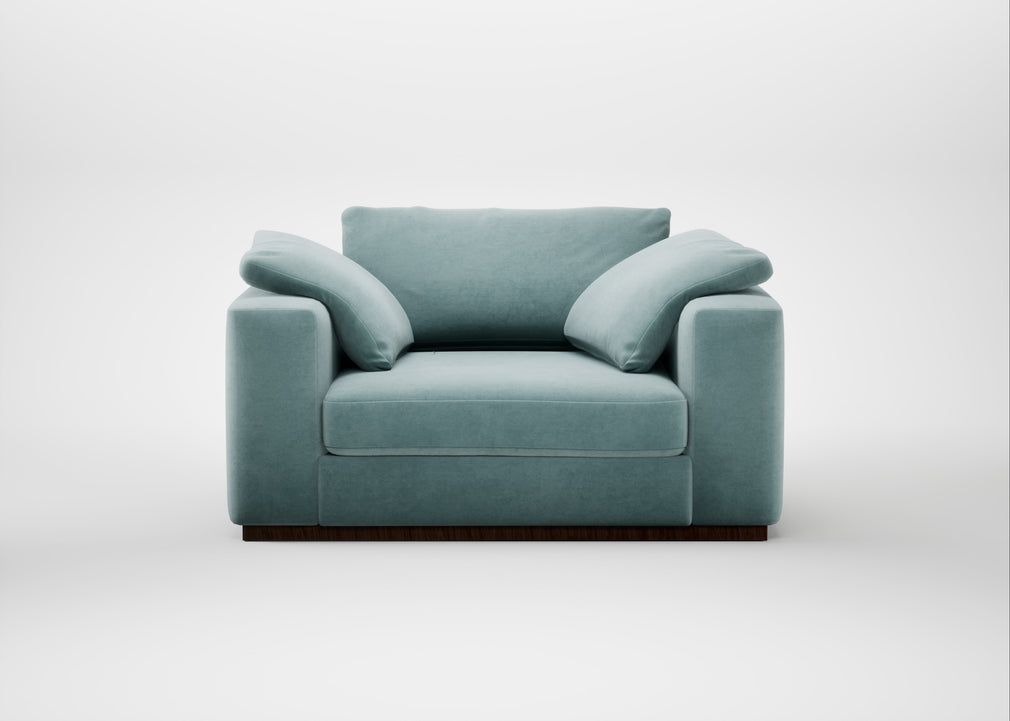 Trento Loveseat Smart Luxe Velvet Mineral Blue