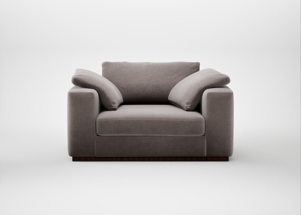 Trento Loveseat Smart Luxe Velvet Mushroom