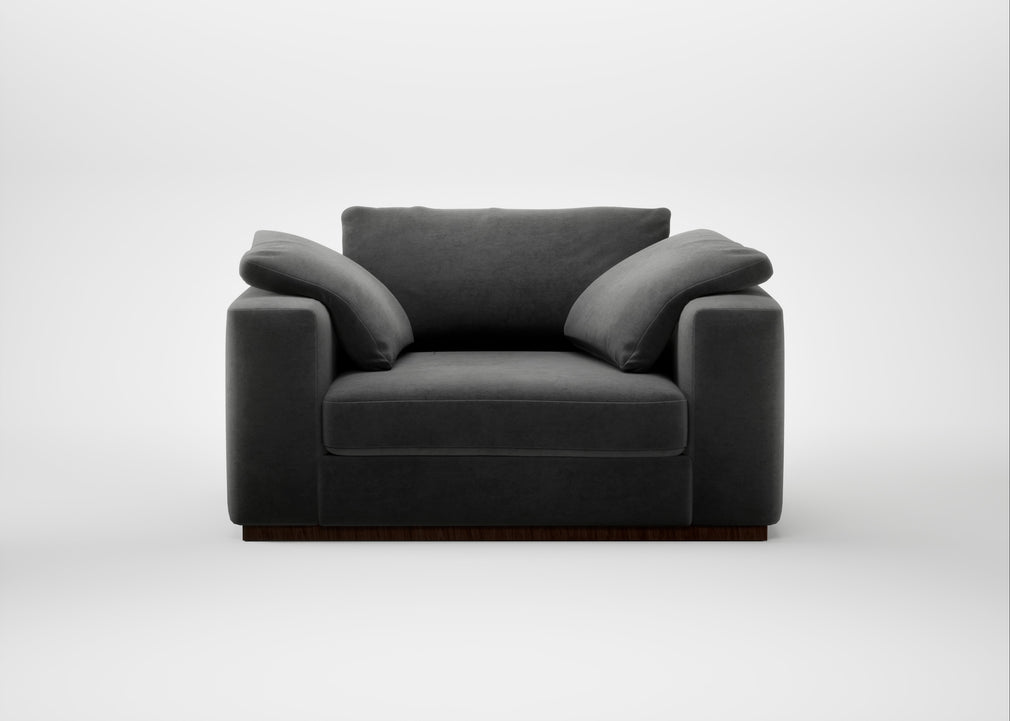 Trento Loveseat Smart Luxe Velvet Nickel