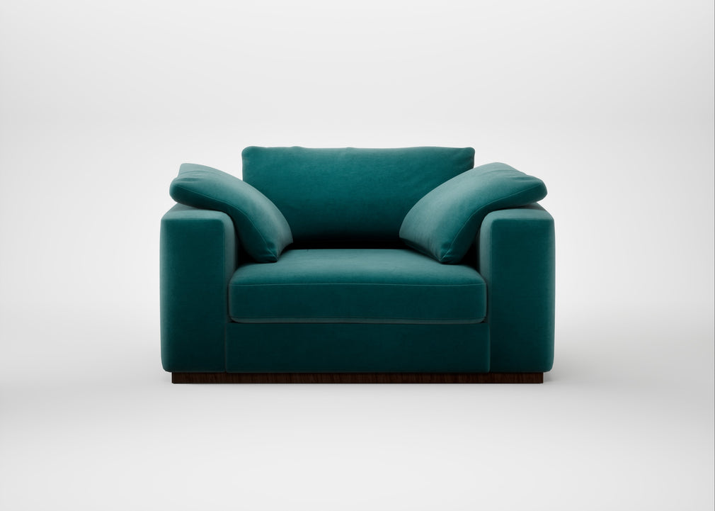 Trento Loveseat Smart Luxe Velvet Ocean Green