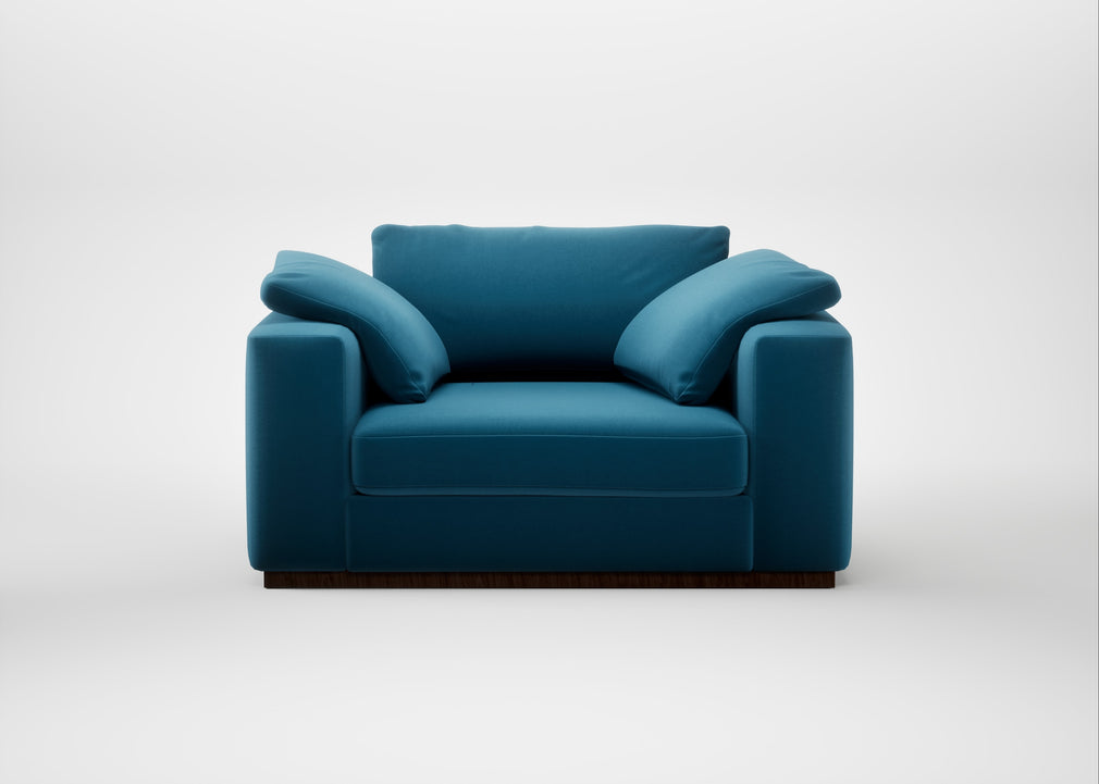 Trento Loveseat Smart Velvet Ocean Blue