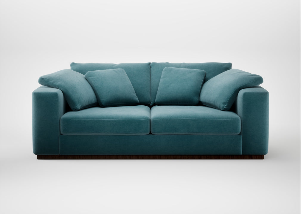 Trento 3 Seater Sofa Smart Luxe Velvet Airforce Blue