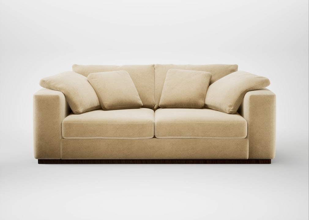 Trento 3 Seater Sofa Smart Luxe Velvet Biscuit