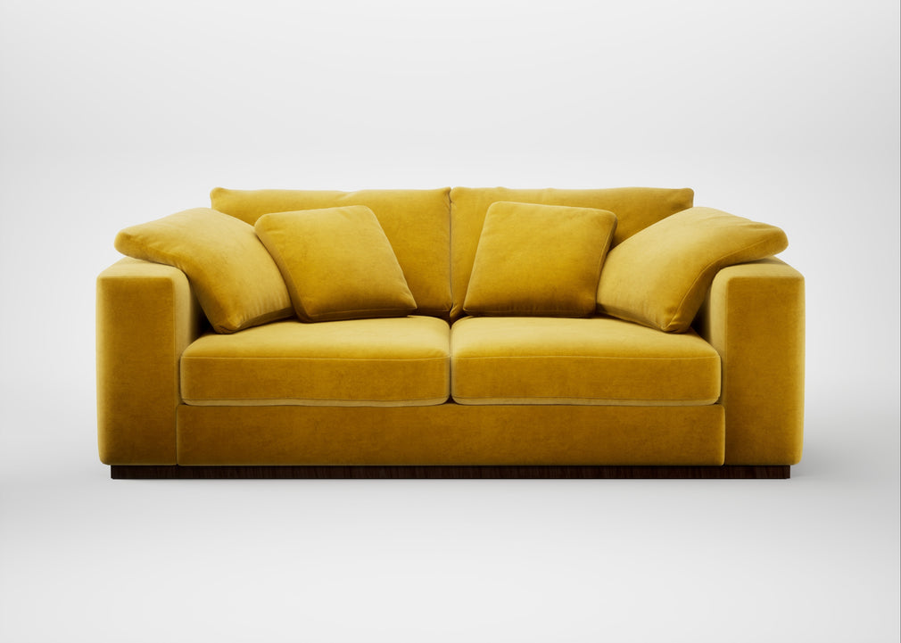Trento 3 Seater Sofa Smart Luxe Velvet Canary