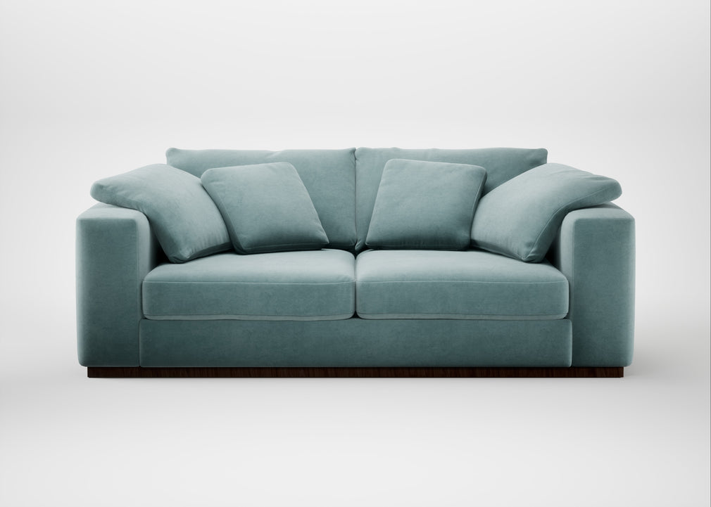 Trento 3 Seater Sofa Smart Luxe Velvet Mineral Blue