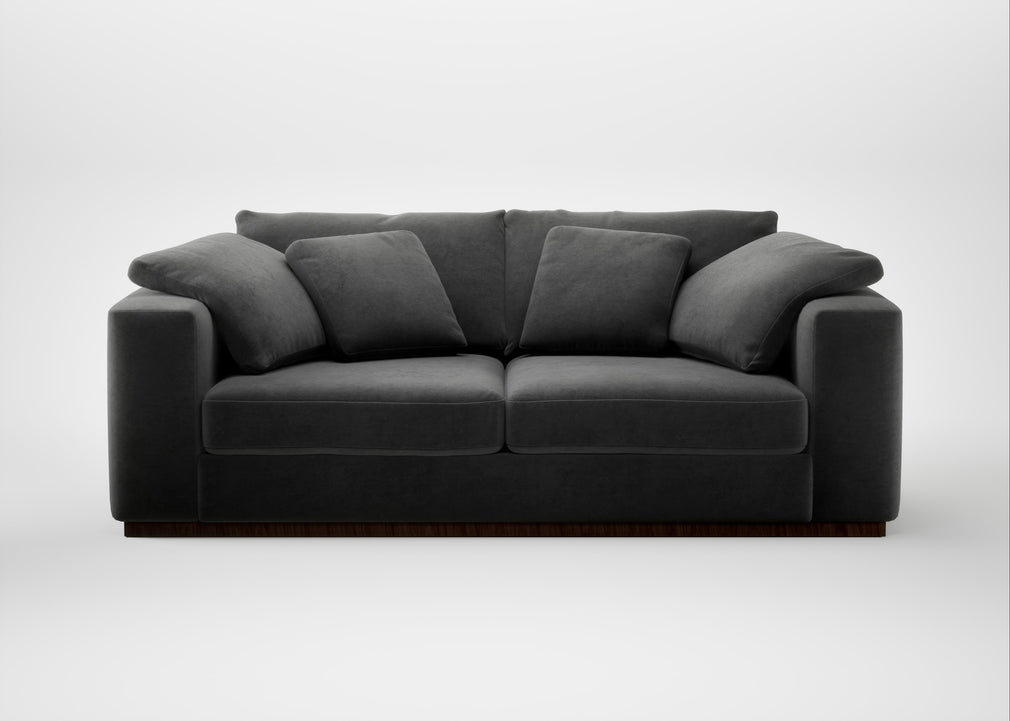 Trento 3 Seater Sofa Smart Luxe Velvet Nickel