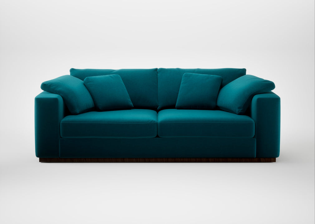 Trento 4 Seater Sofa Cotton Velvet Teal