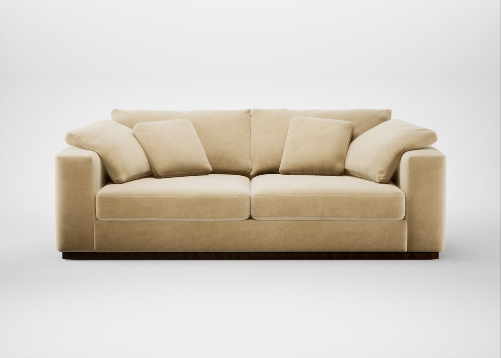 Trento 4 Seater Sofa Smart Luxe Velvet Biscuit