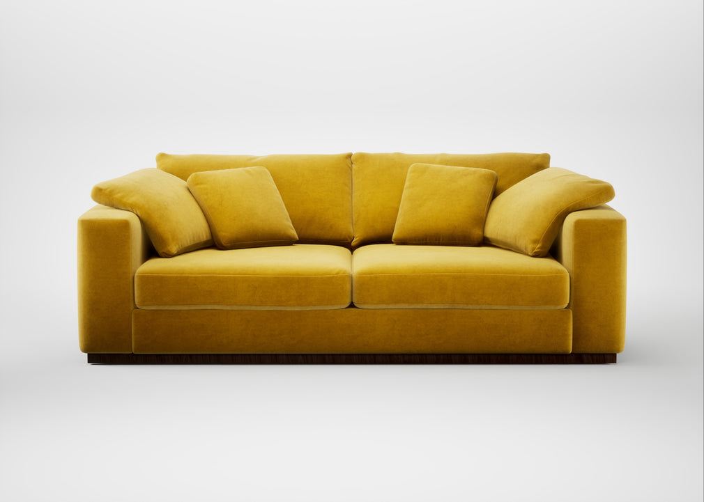 Trento 4 Seater Sofa Smart Luxe Velvet Canary