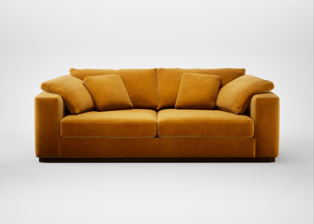 Trento 4 Seater Sofa Smart Luxe Velvet Cognac