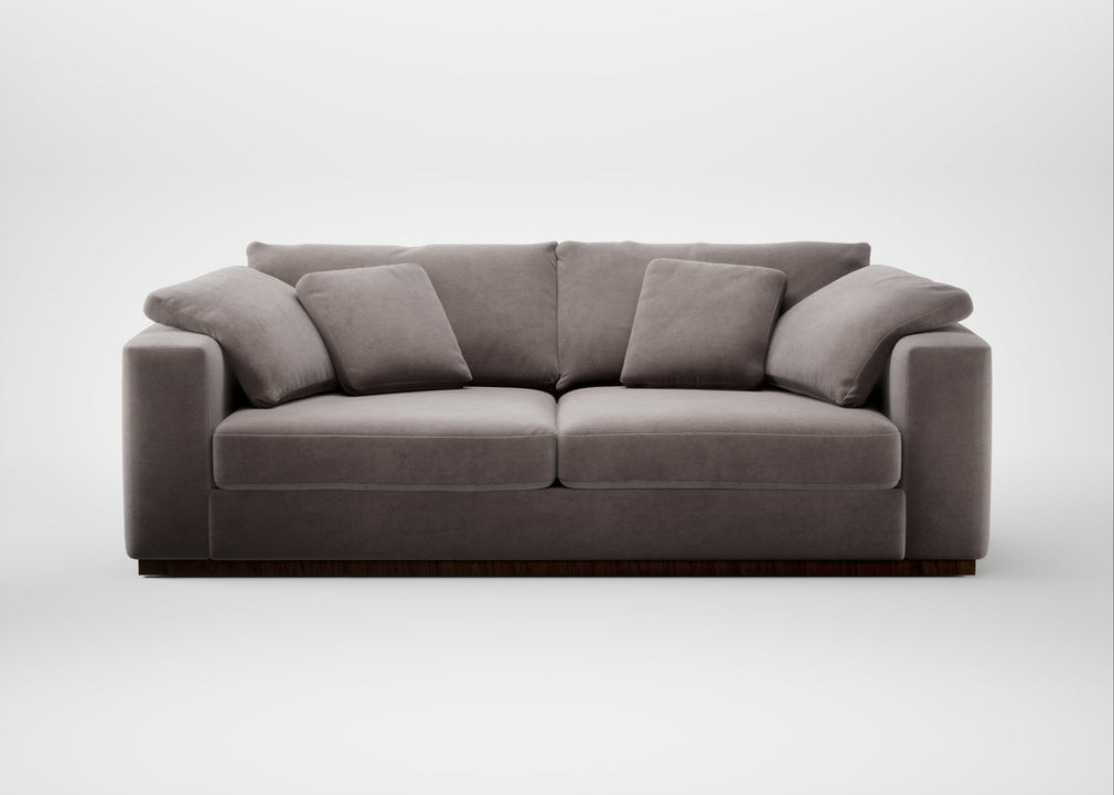 Trento 4 Seater Sofa Smart Luxe Velvet Mushroom