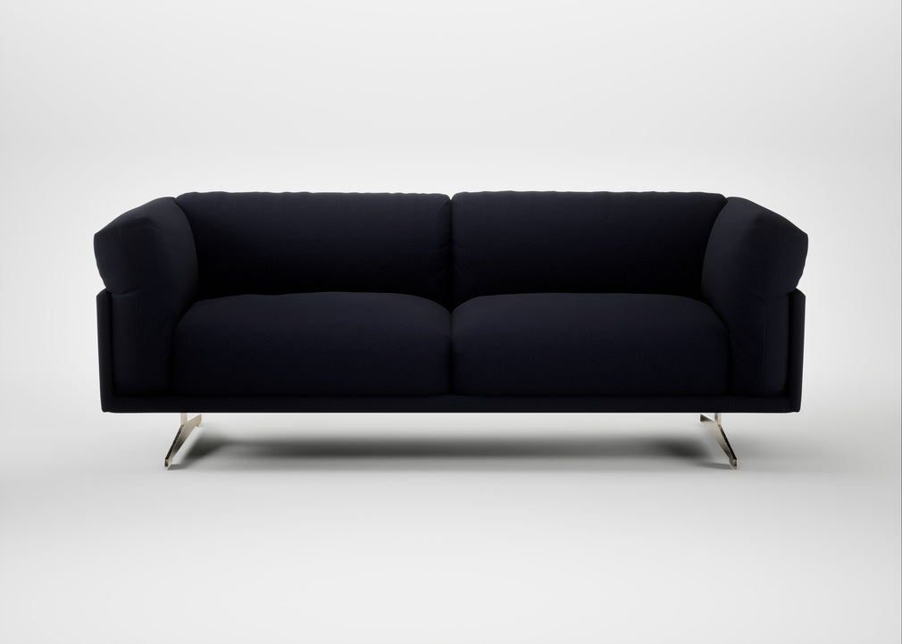 Novara 3 Seater Sofa Boucle Indigo / Stainless Steel